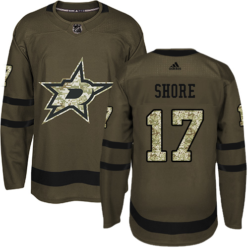 Adidas Stars #17 Devin Shore Green Salute to Service Stitched NHL Jersey